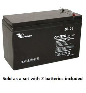 PM0019-2: 12V 7AH SLA Battery, .250 Terminal (T2) - QTY: 2