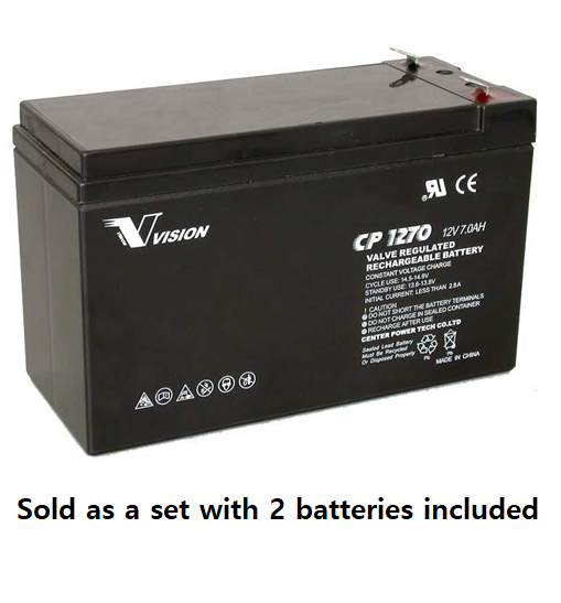 PM0019-2: 12V 7AH SLA Battery, .250 Terminal (T2) - QTY: 2