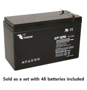 PM0019-48: 12V 7AH SLA Battery, .250 Terminal (T2) - QTY: 48