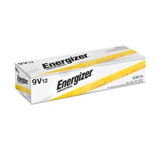PM0039: EN22 Energizer Industrial 9 Volt Size Alkaline Batteries 12 pack (9V)